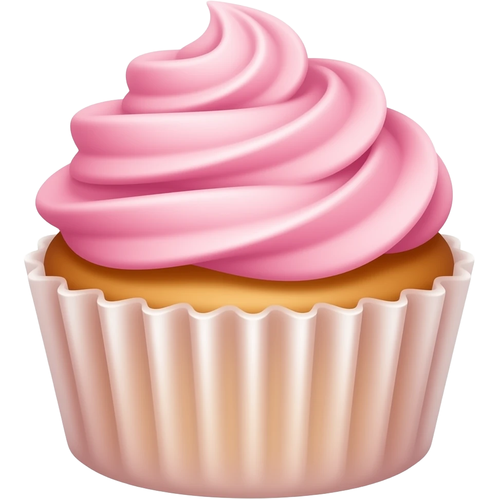 Cupcake with pink icing emoji