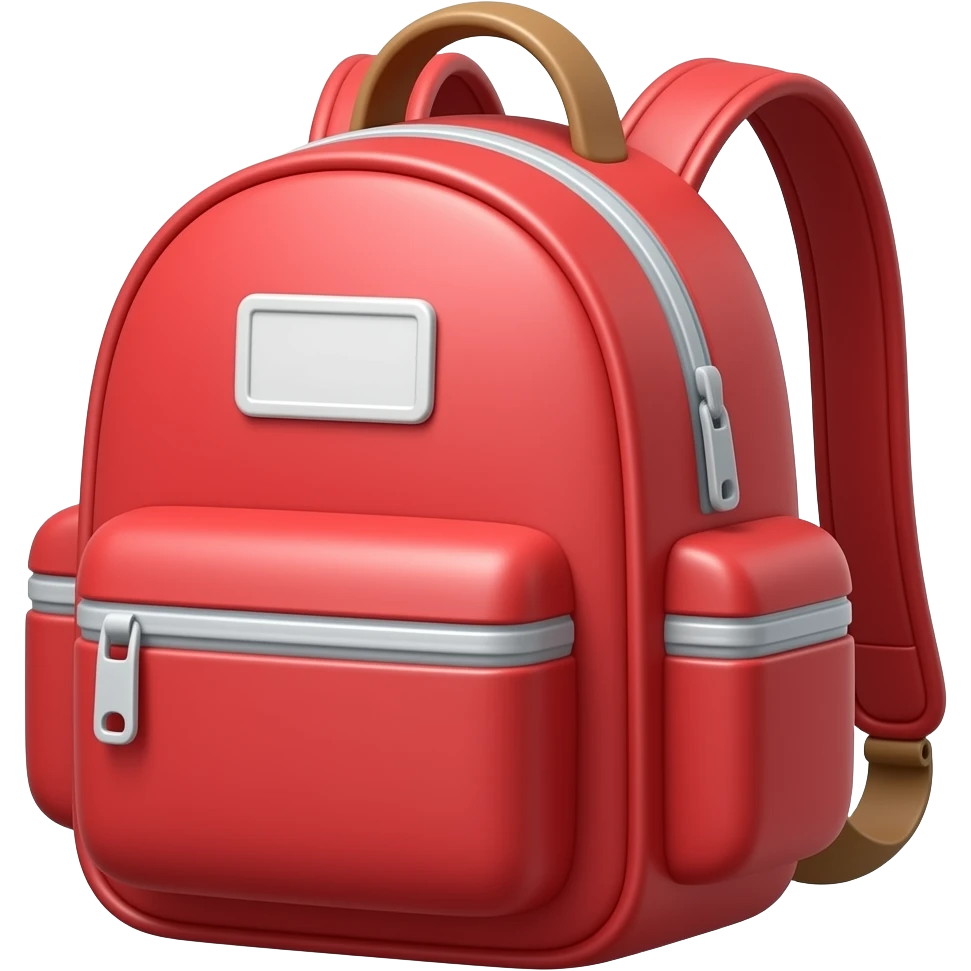 red school bag emoji