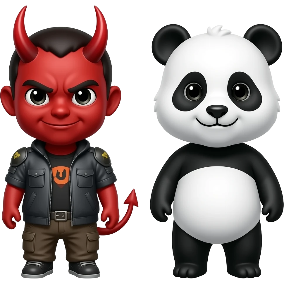 Demonio y panda emoji