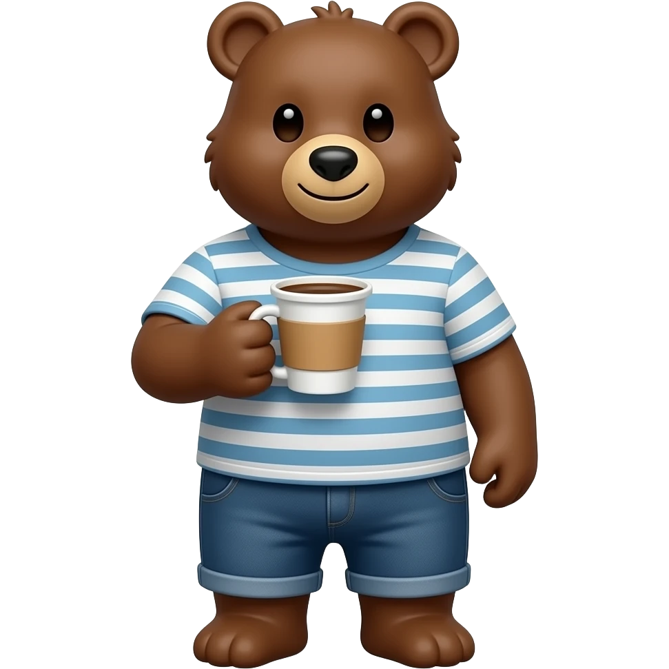 Big Bear having coffee emoji