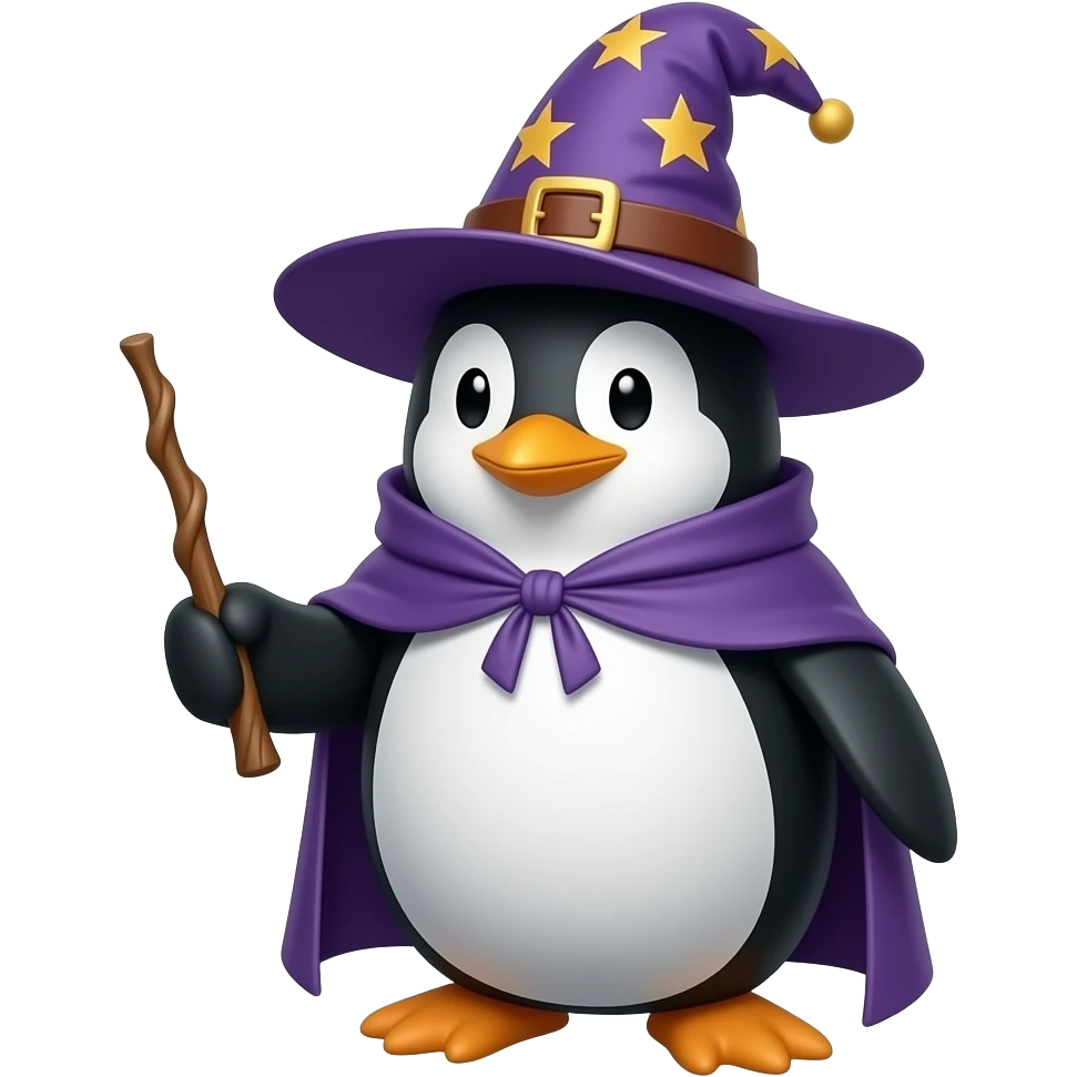 Penguin Wizard emoji