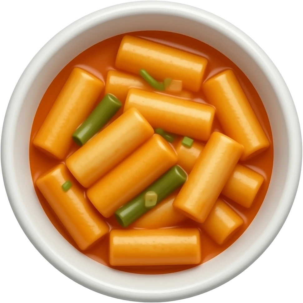 둥근 그릇에 담긴 한국식 떡볶이 emoji