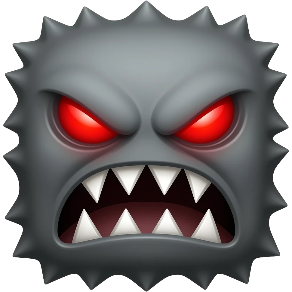 Angry Square shape monster head emoji