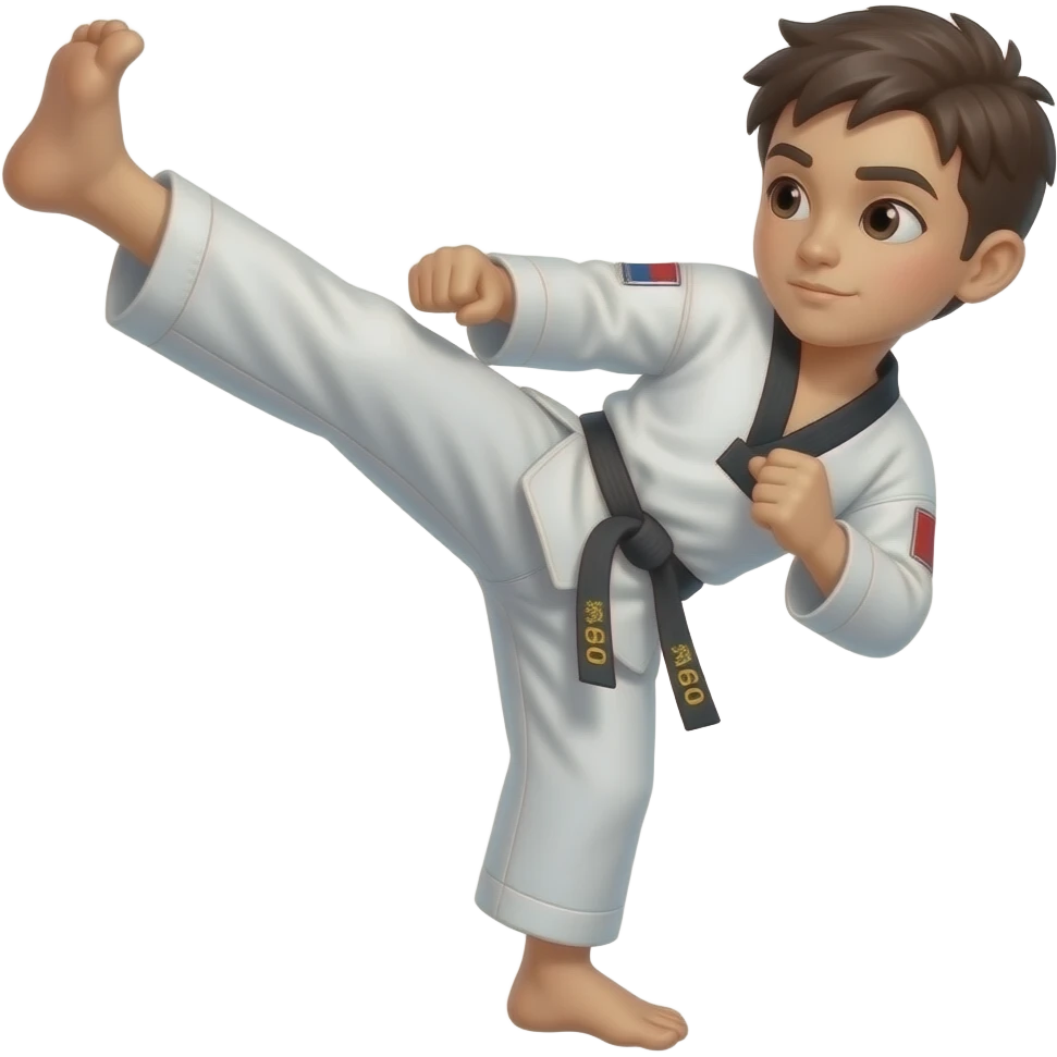 Taekwondo fighter doing 560 kick emoji | AI Emoji Generator