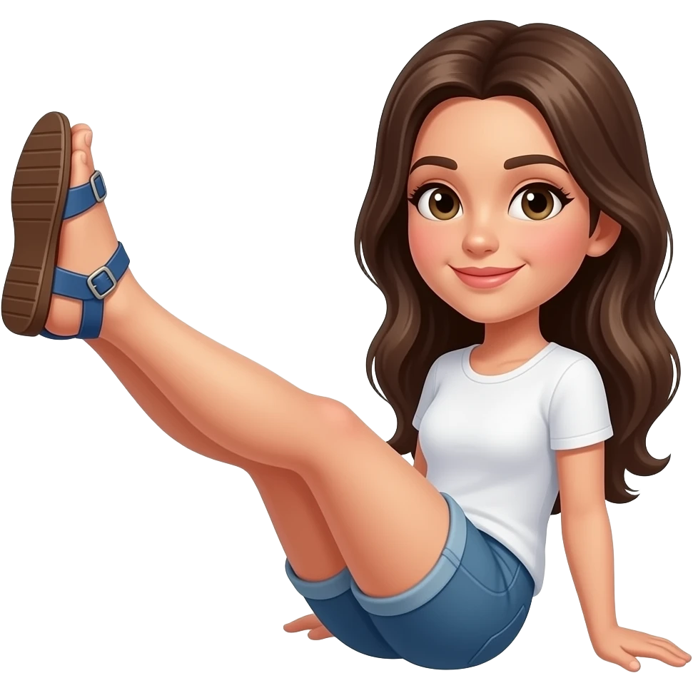 Woman with sandals raising her feet emoji