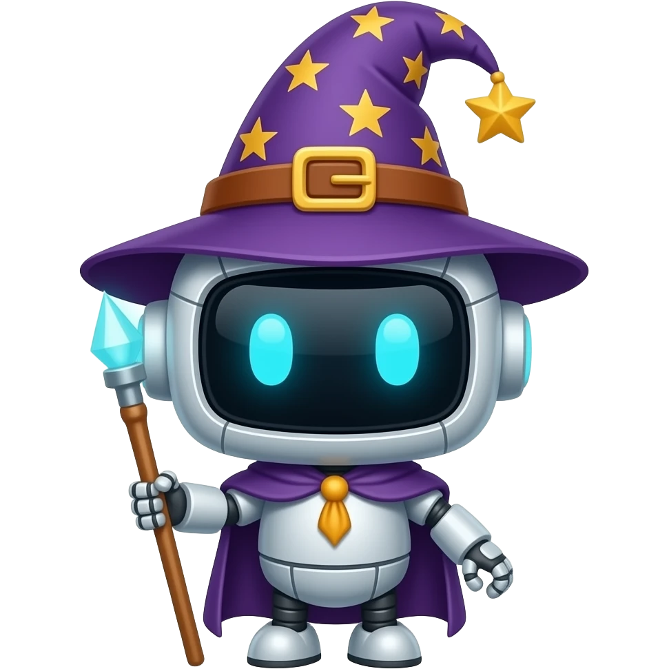 Cute robot wizard emoji
