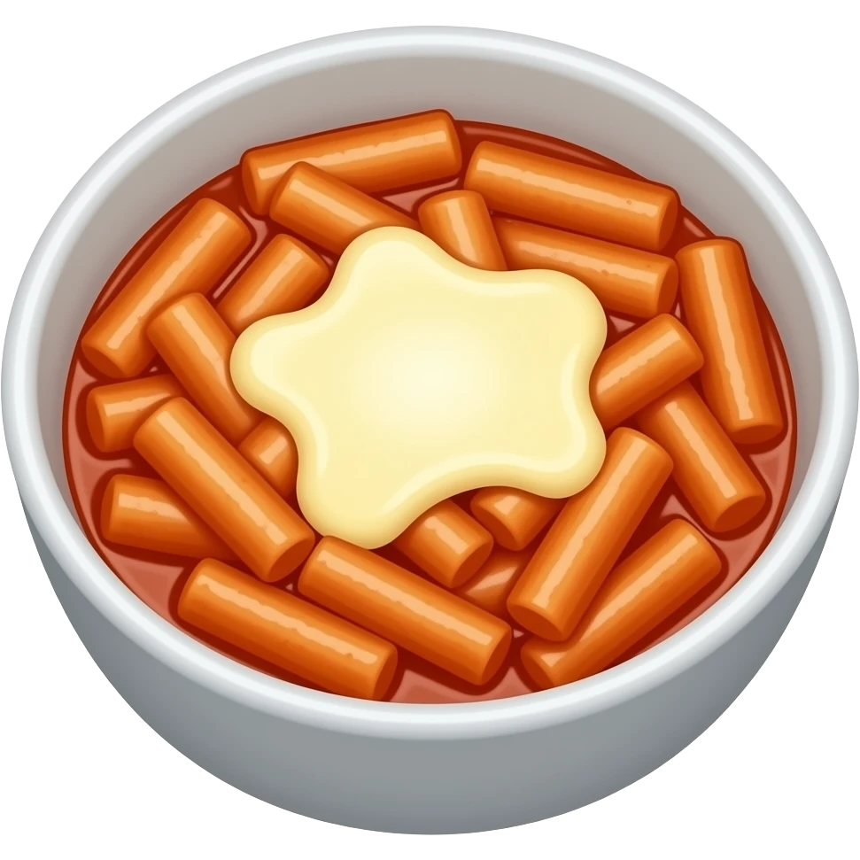 tteokbokki with melted mozzarella cheese emoji