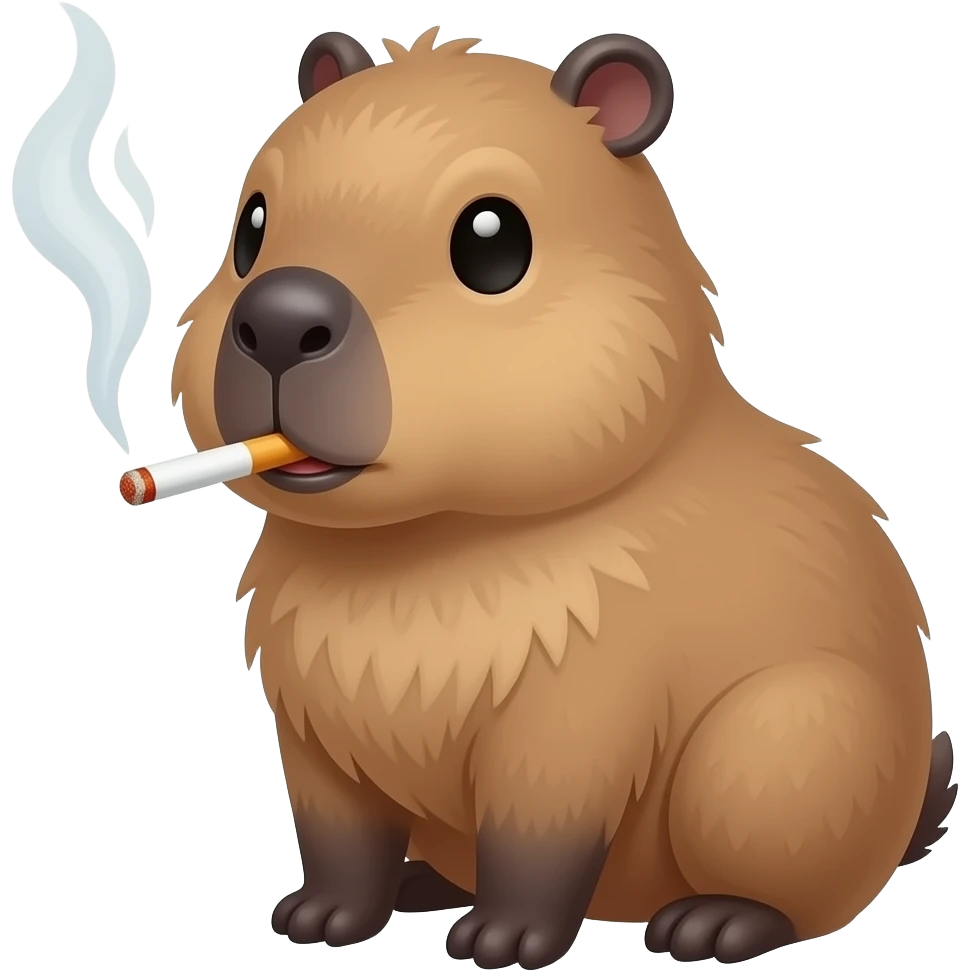 cute capybara smoking emoji