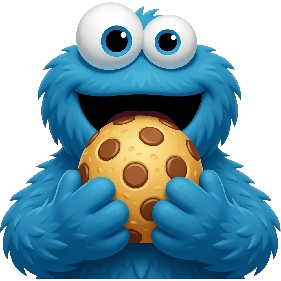 ai cookie monster stack bite crumbs emoji