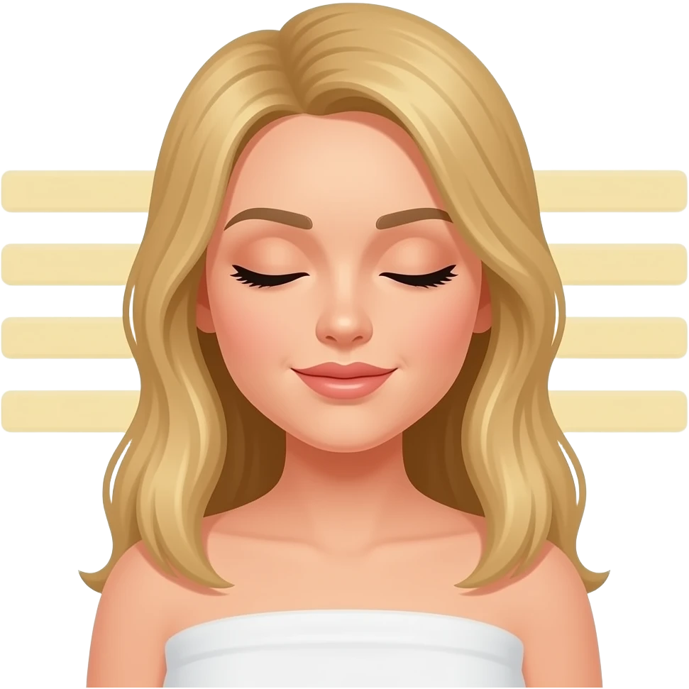 사우나 하는 눈감은 여자 emoji