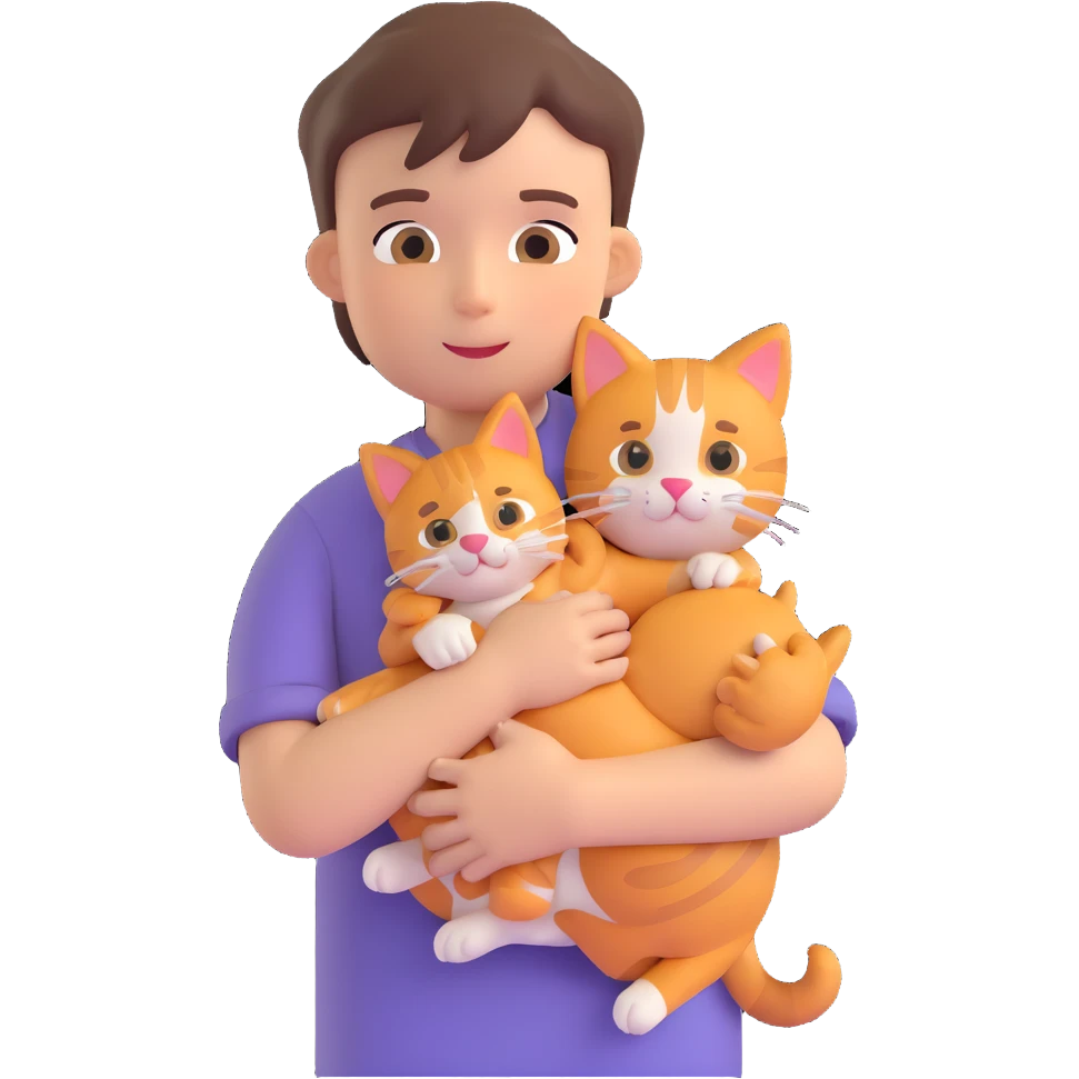 boy with cat  emoji
