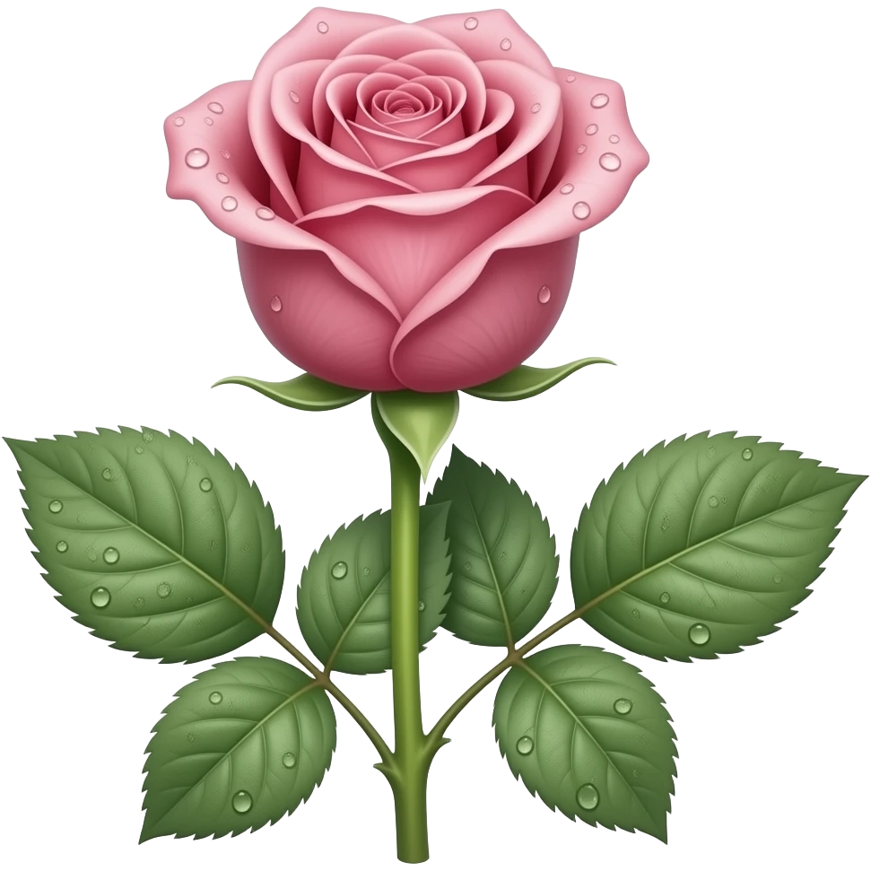 rose with stem emoji