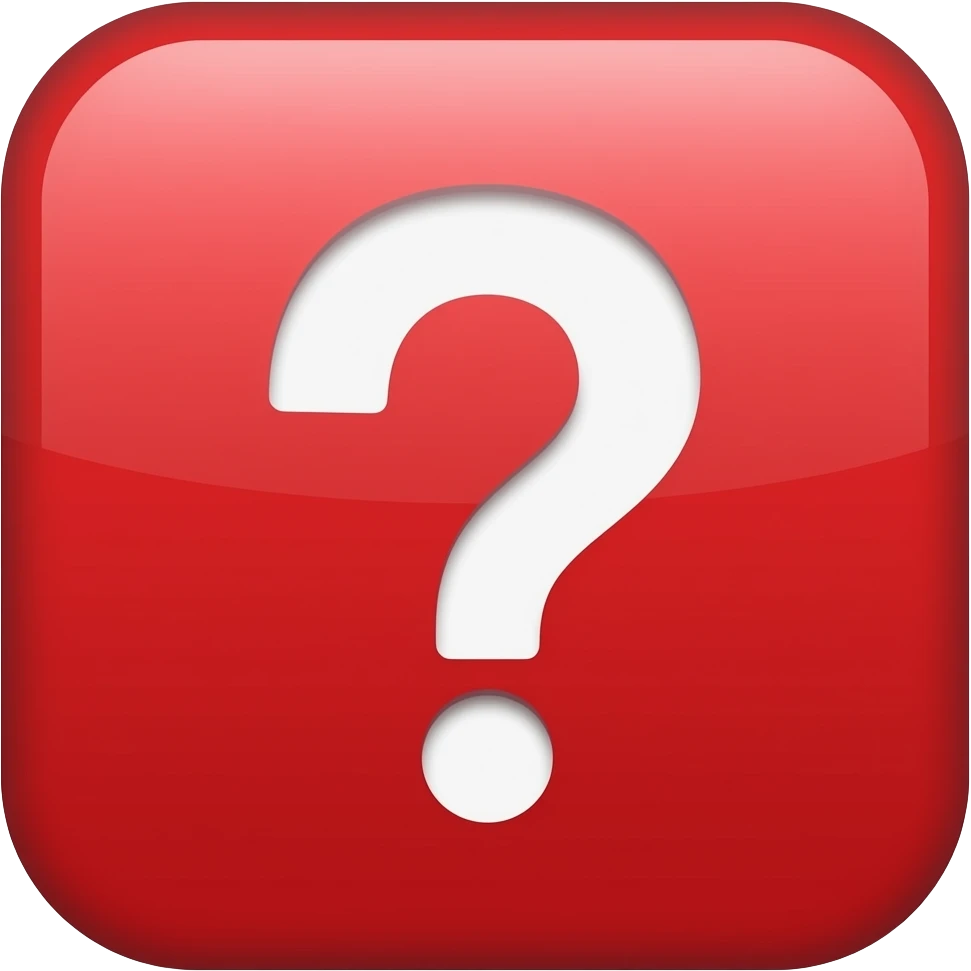 red box with white question mark on emoji