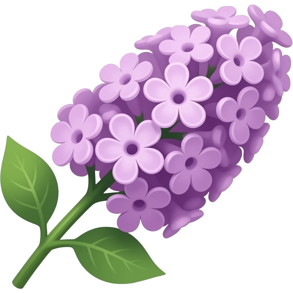 нарисуй веточку сирени очень пышную и объемную emoji