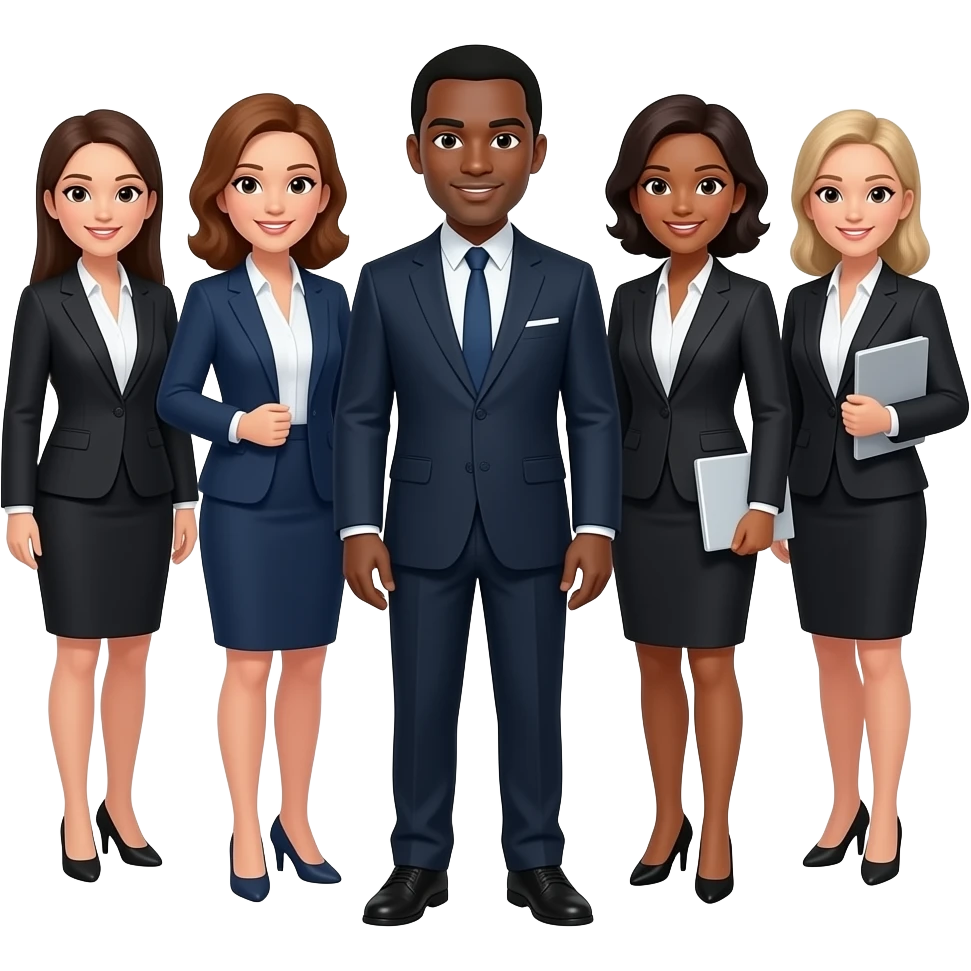 5 executives (4 women 1 black, 1 black male) emoji