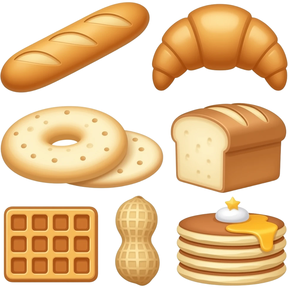 🥖🥐🥯🫓🍞🥜🧇🥞 emoji