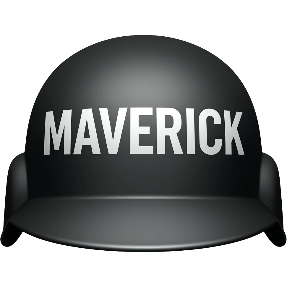 Real combat helmet with maverick written on it emoji