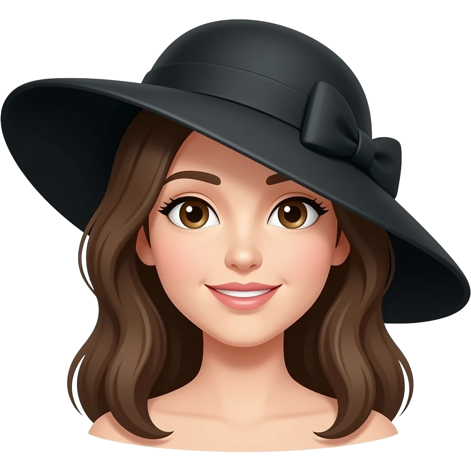 широкополая черная женская шляпа emoji