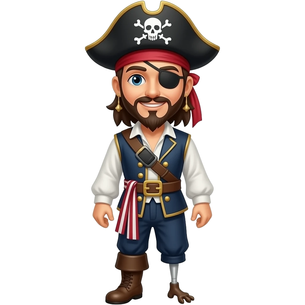 Pegleg pirate (show peg leg) emoji