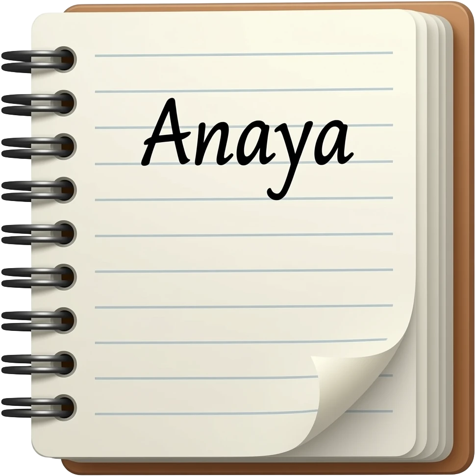 Do a notebook where it's written Anaya emoji
