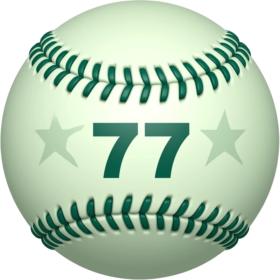 Stingray softball wearing #77 emoji