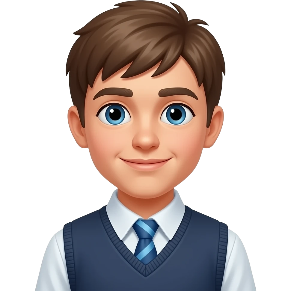 남자 중학생 백인 emoji