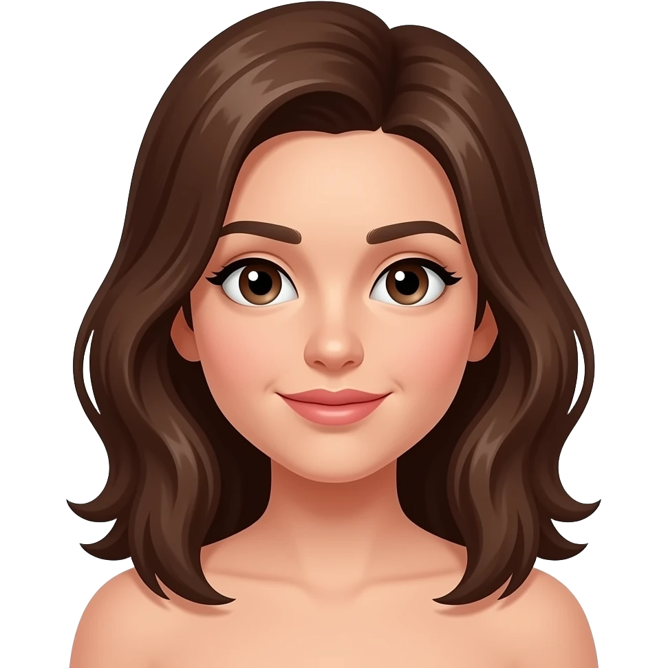 Brown hair naked girl emoji