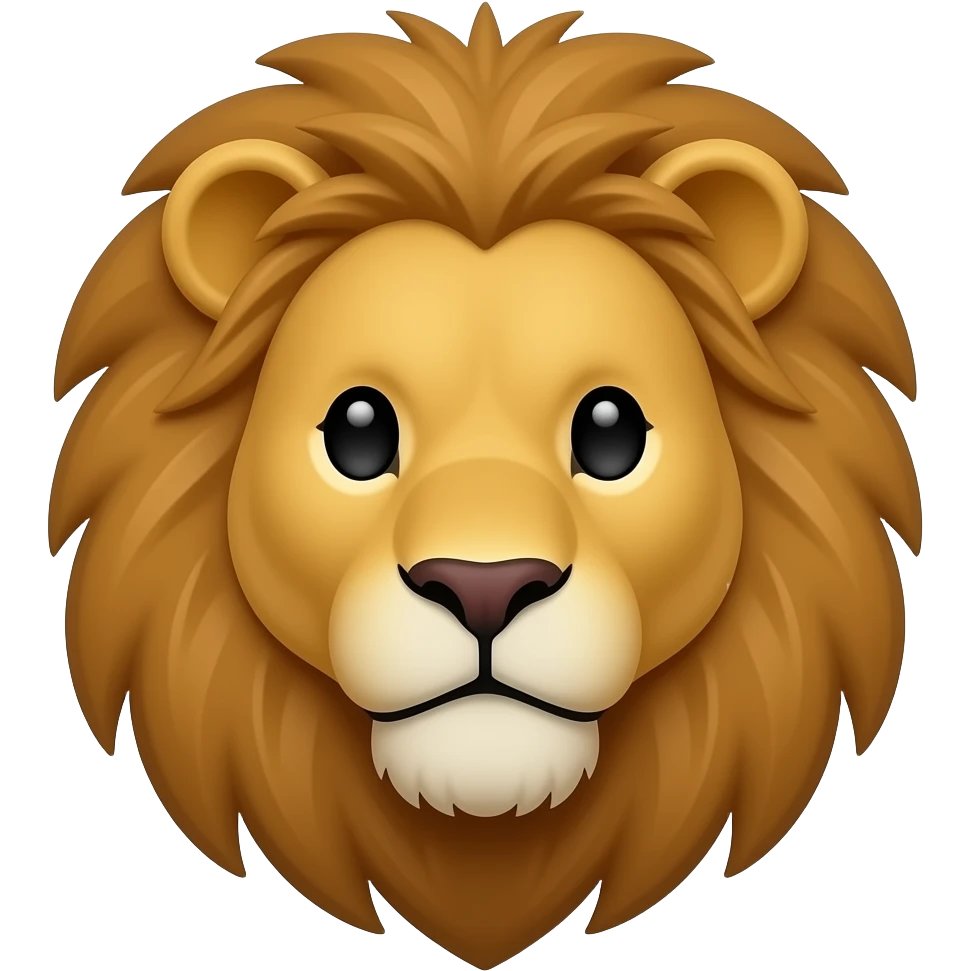 front-facing view lion emoji