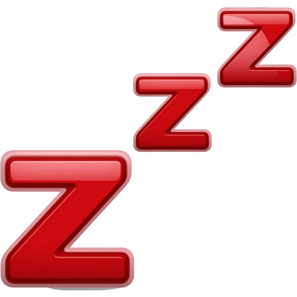 Símbolo de dormir Zzz💤 pero en color rojo emoji