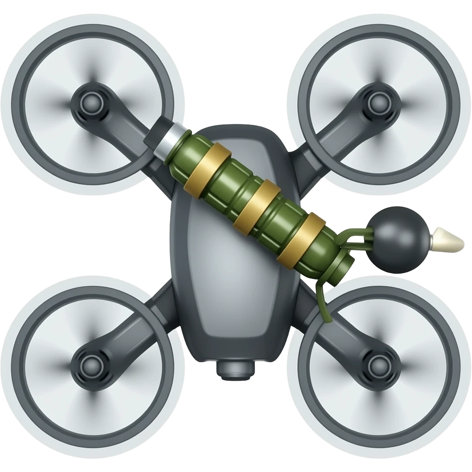 fpv drone holding a rpg 7 on his back emoji