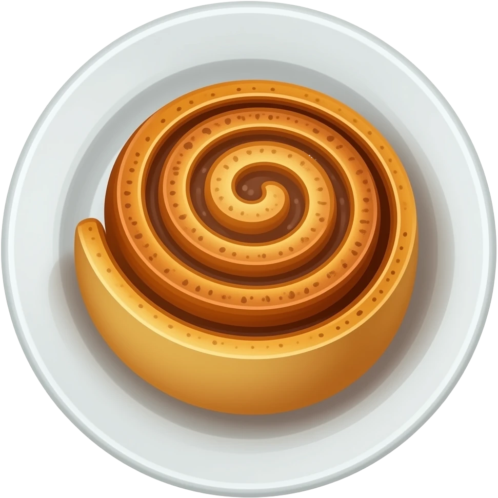 Iced Cinnamon rolls on a plate emoji