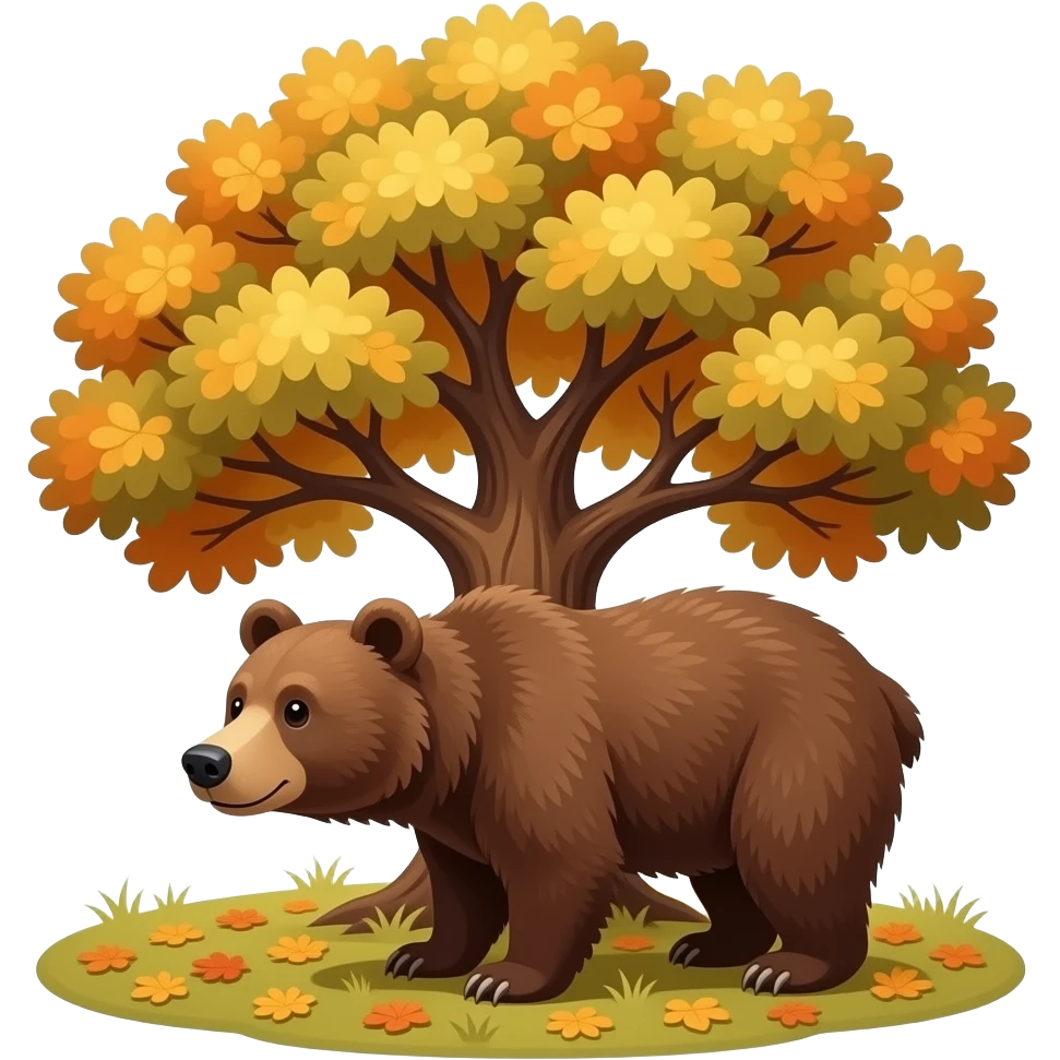 the bear is under the tree emoji