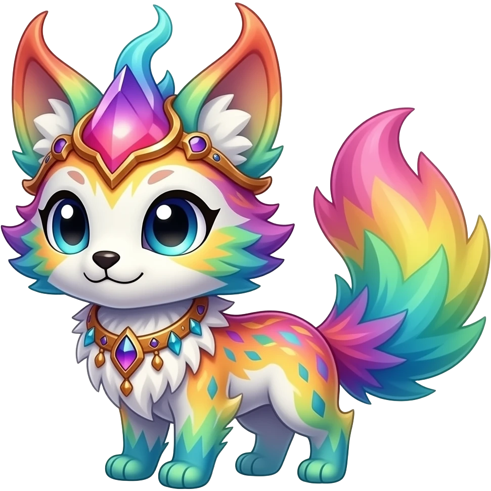 Feral Rare Fantasy vibrant colorful tropical cute, kawaii, cool, Spectrobes-species by LiLaiRa emoji