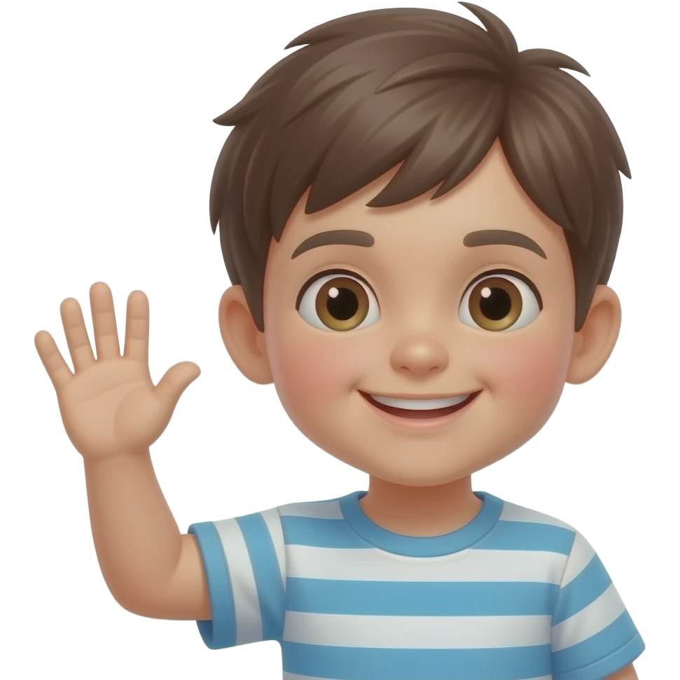 make me emoji of child waving emoji