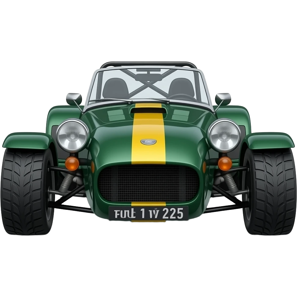 dark green yellow stripe lotus 7 catheram, hyper real, highly detailed emoji