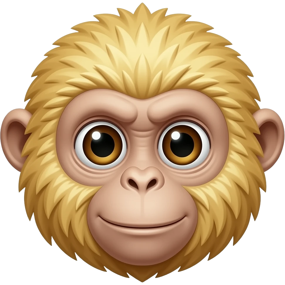 A blonde gibbon head emoji
