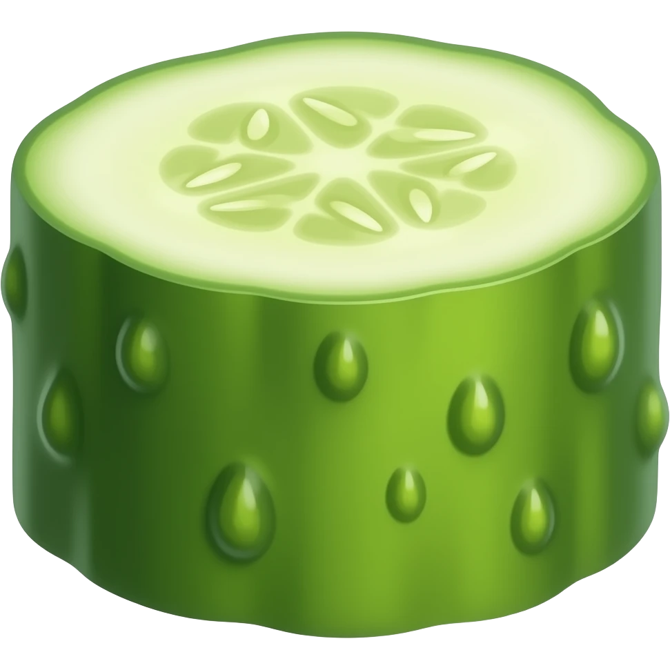 slightly incised whole Cucumber and cucumber Chopped round emoji