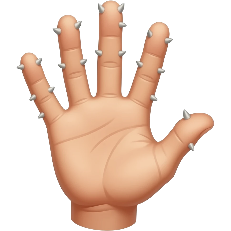 поднятая ладонь человека, пальцы врось emoji