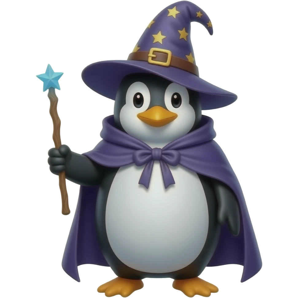 Penguin Wizard emoji