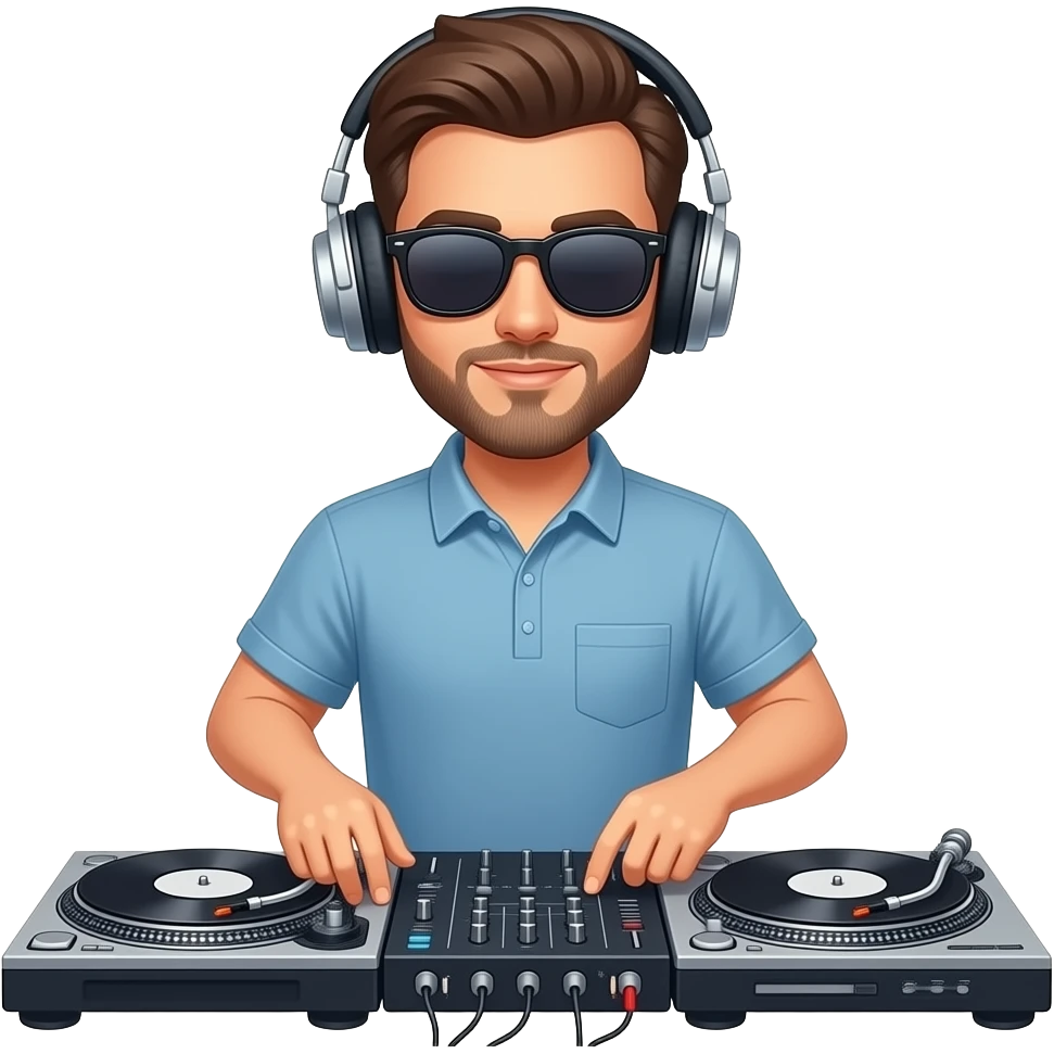 handsome guy dj with sunglasses emoji