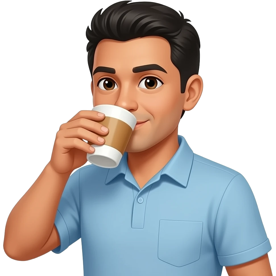 Latino🧍‍♂️ 🥤 taking a sip. Make it an emoji emoji
