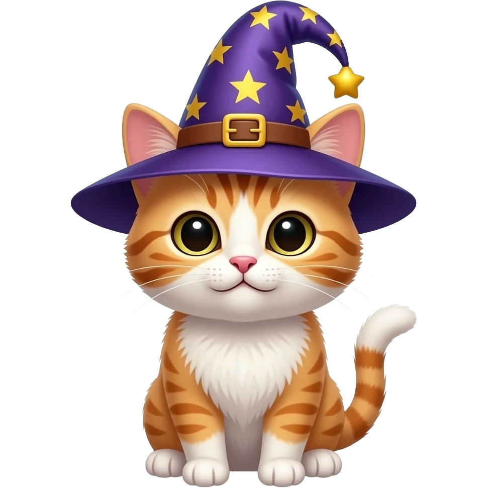 Un gatito con un sombrero de mago 🪄 emoji