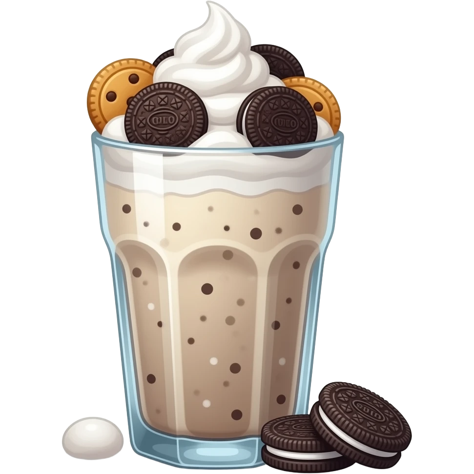 Oreo milkshake emoji with cookies inside emoji