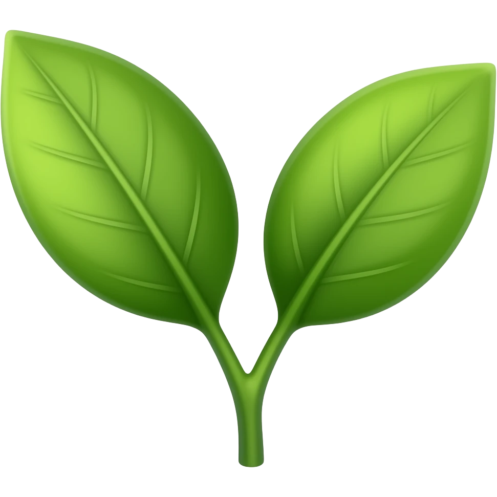 just the realistic upper part of a small plant that has 2 leaves emoji