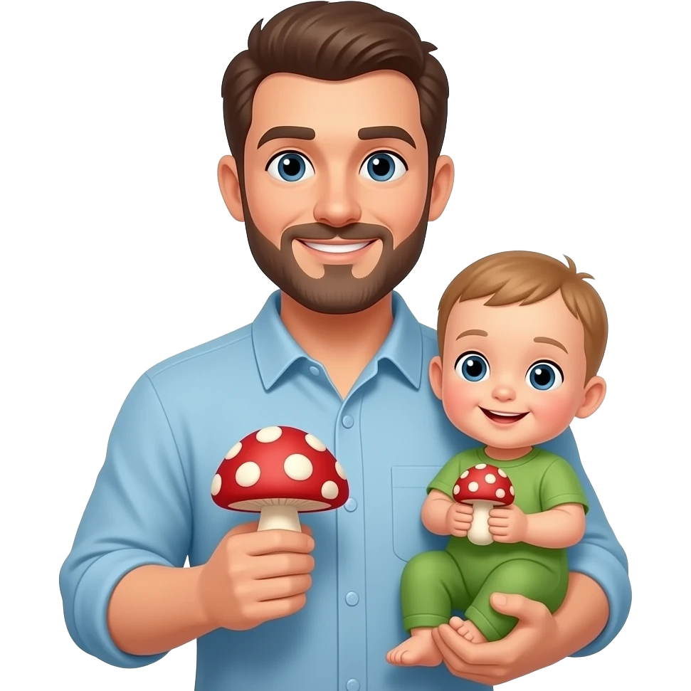 Папа малыш грибочки есть emoji