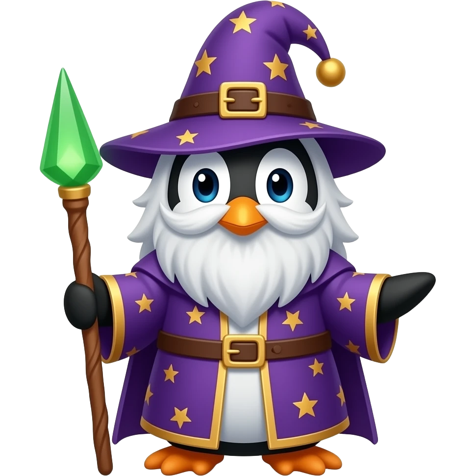 Penguin Wizard emoji