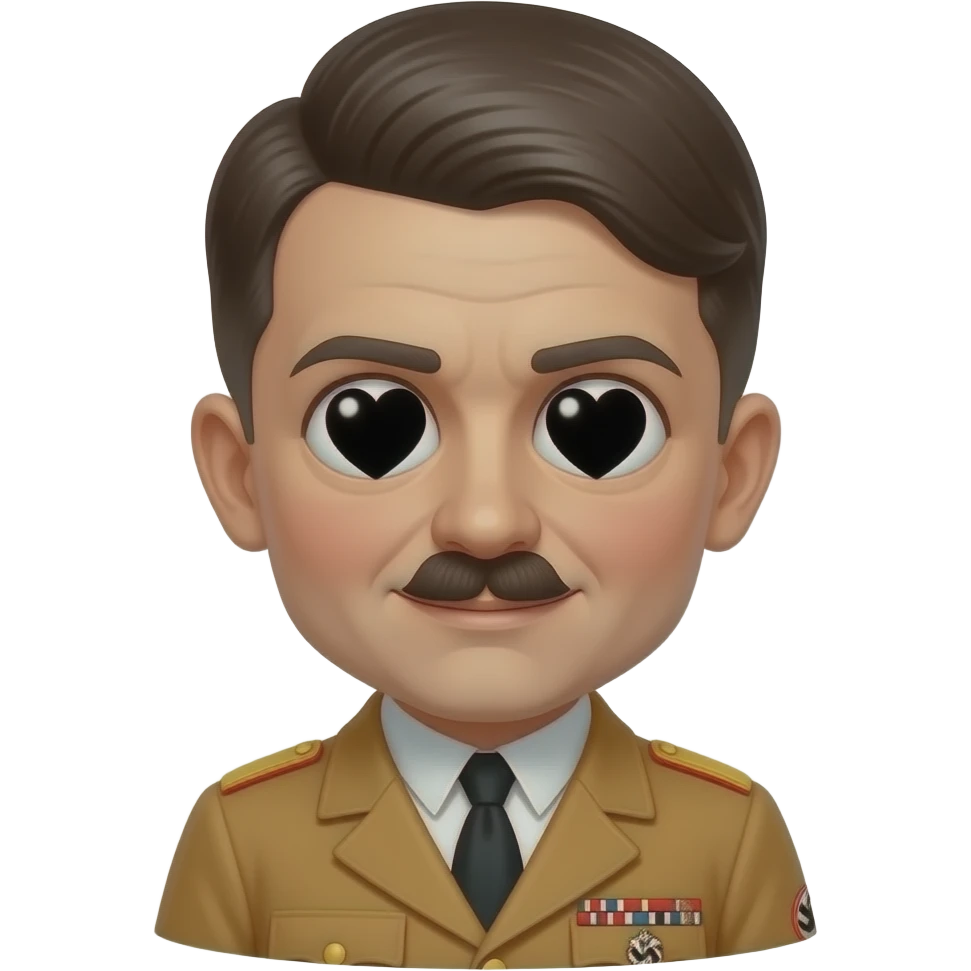 Hitler with big hart eyes emoji