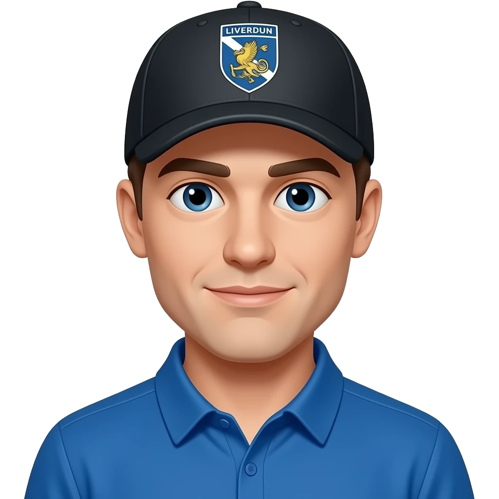 tenue bleue casquette noire logo Liverdun emoji