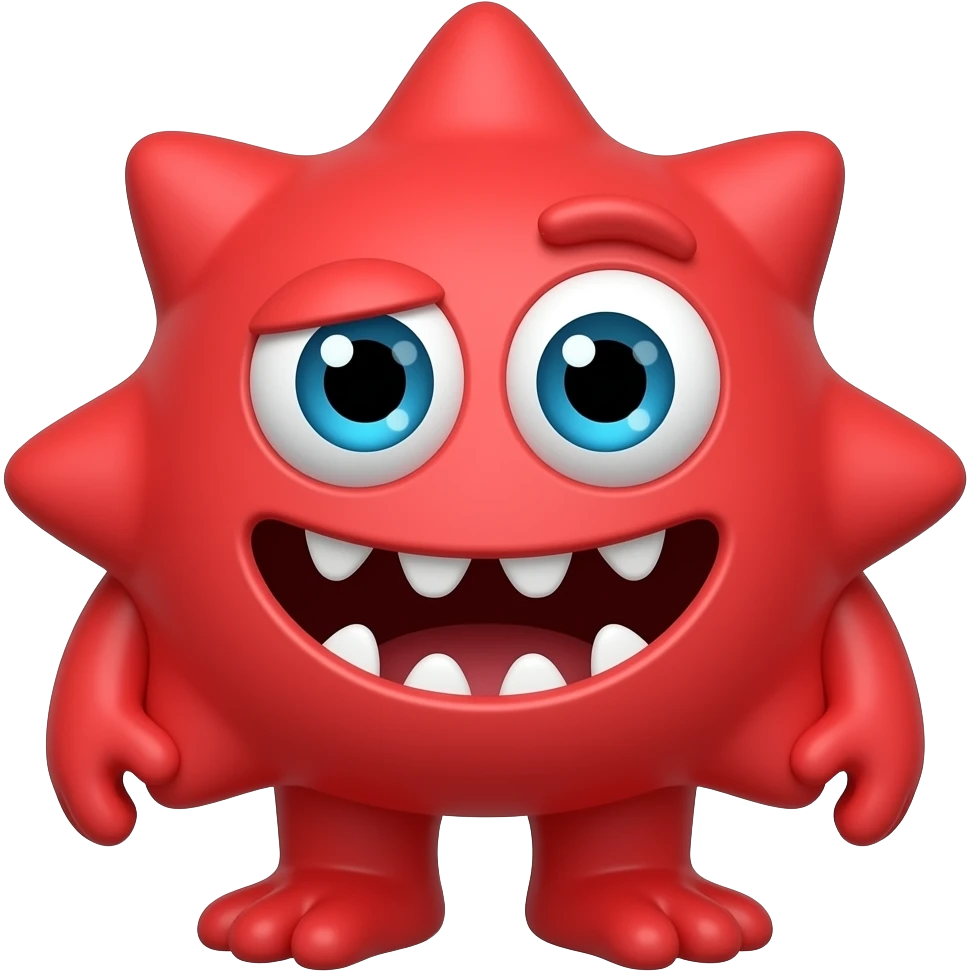 red AI monster, funny appearance emoji