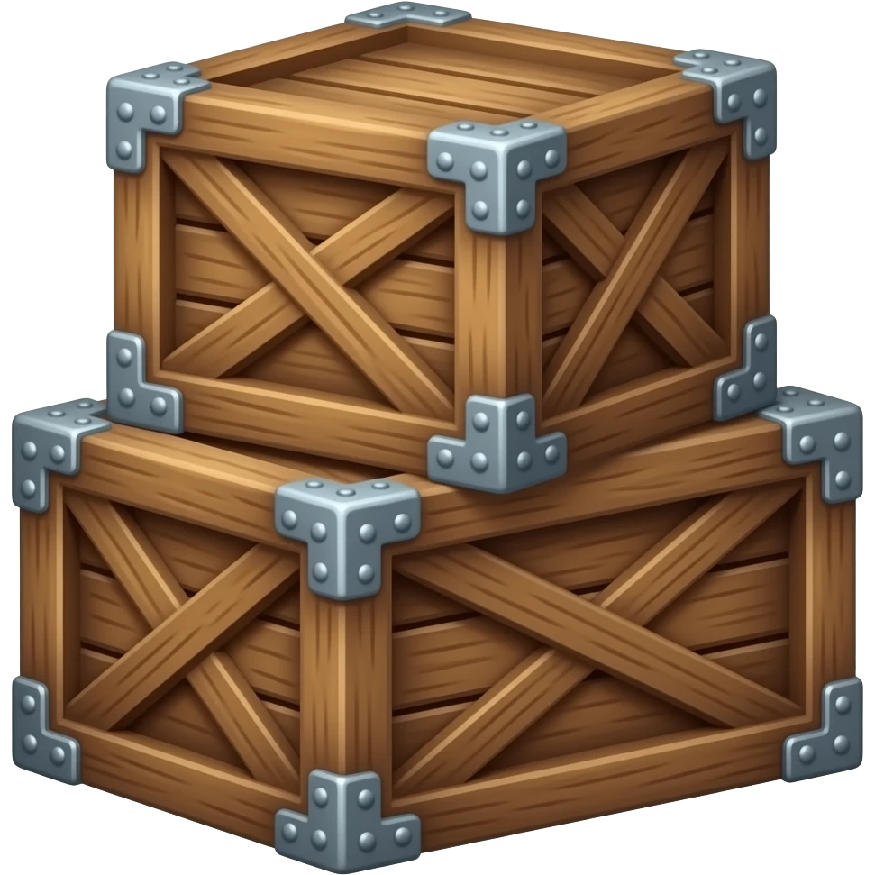 2 cargo crates stacked emoji